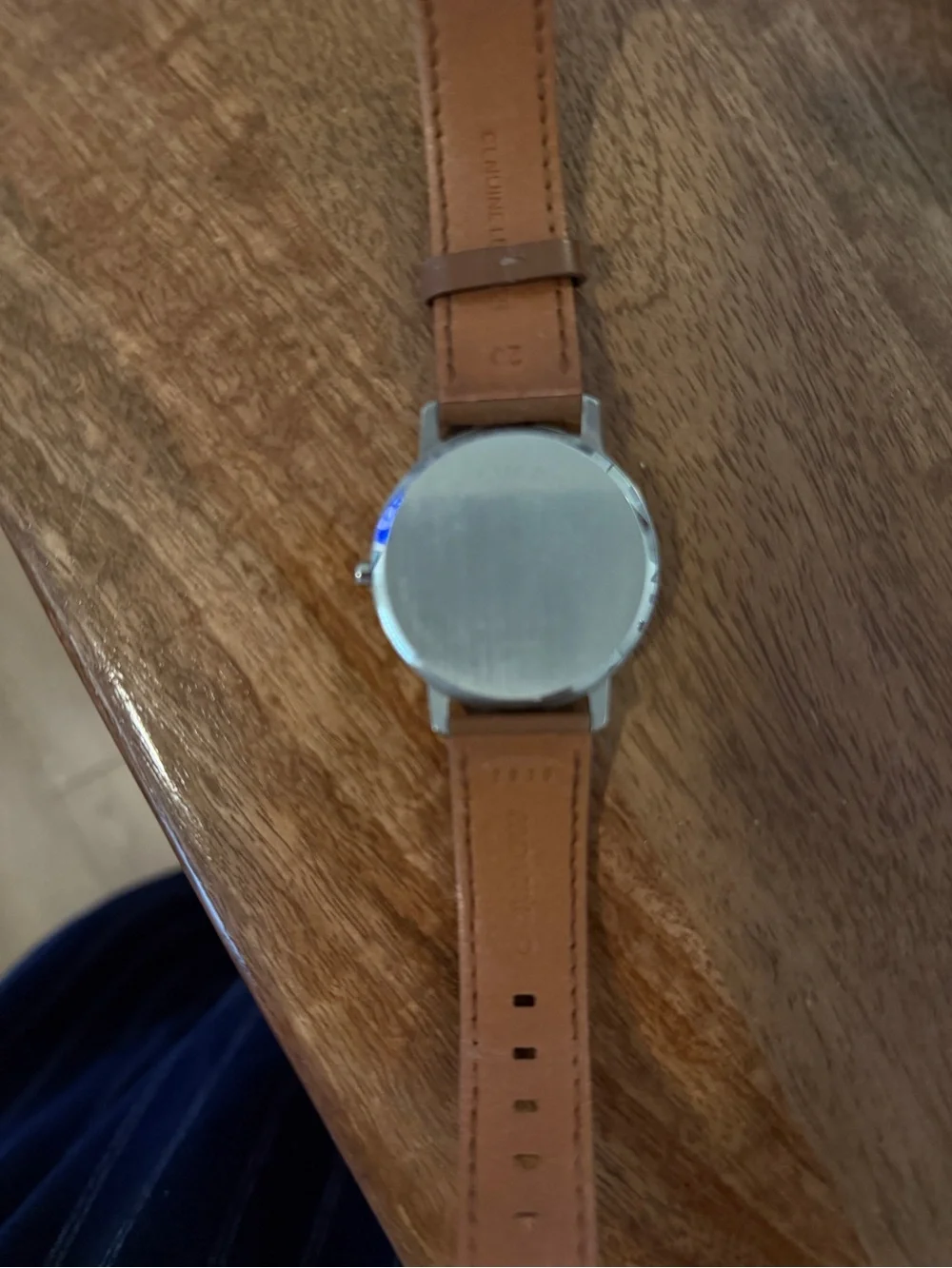 Movado Brown Leather Strap Smartwatch with White Dial